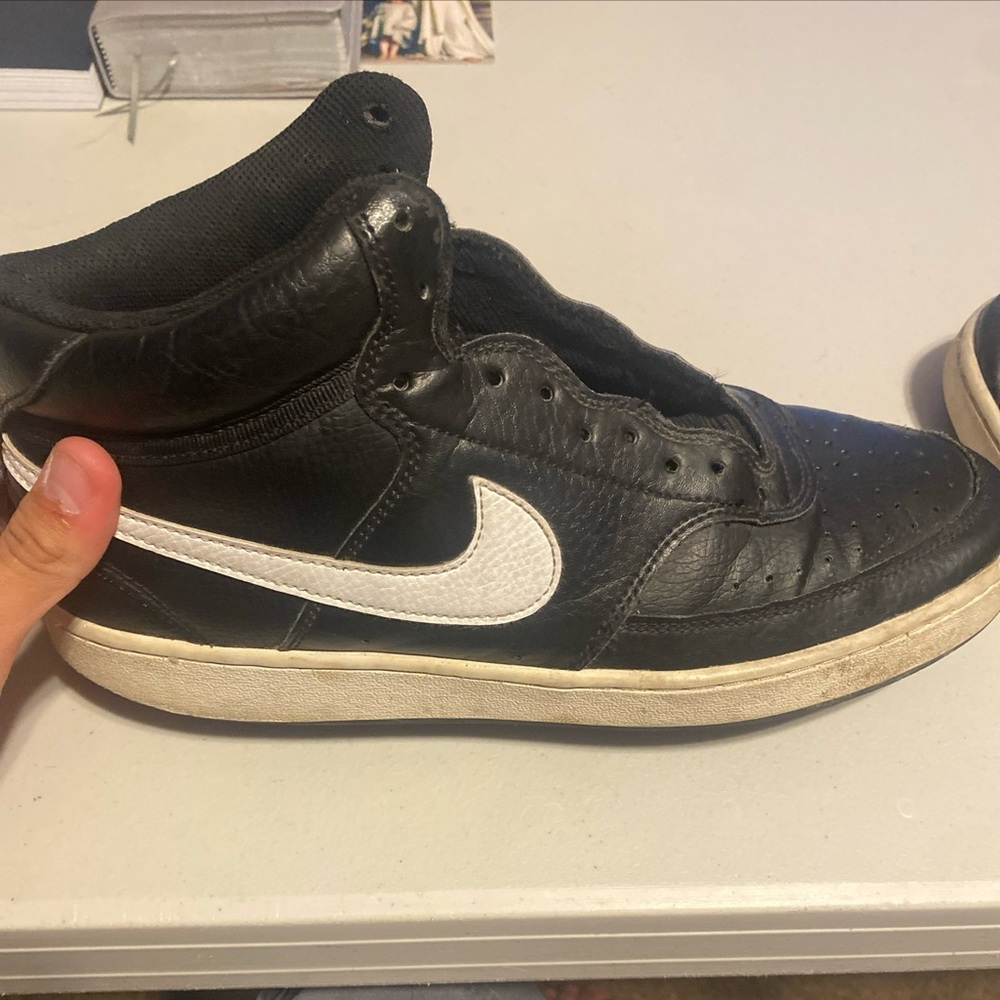 Nike court visions, black and white, size 10M, condition is used, but still good